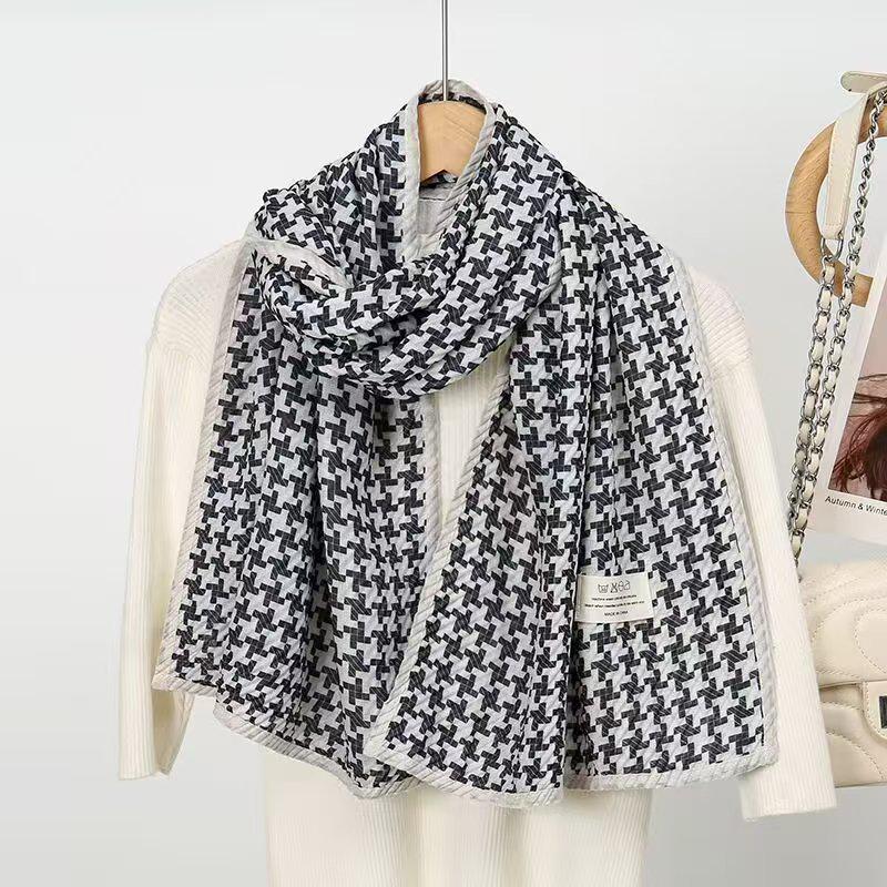 

Ретро Цветочный Хлопково-Льняной Шарф: Универсальная шаль для весны и осени - защита шеи и плеч в корейском стиле 155