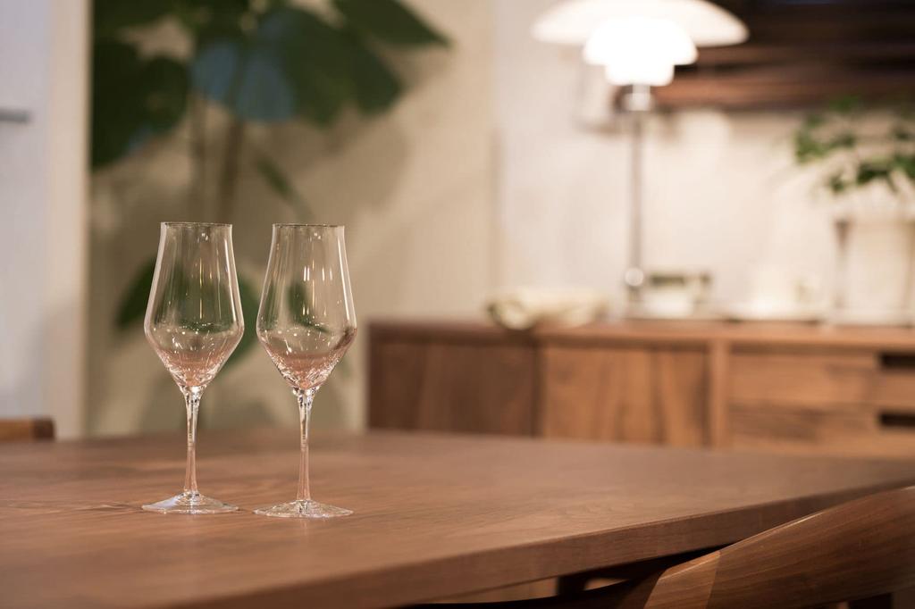 Wired Beans Eternal Glasses, Champagne K, Set of 2, 280ml, Wine Glasses, Champagne Glasses, Included In a Japanese Cedar Box