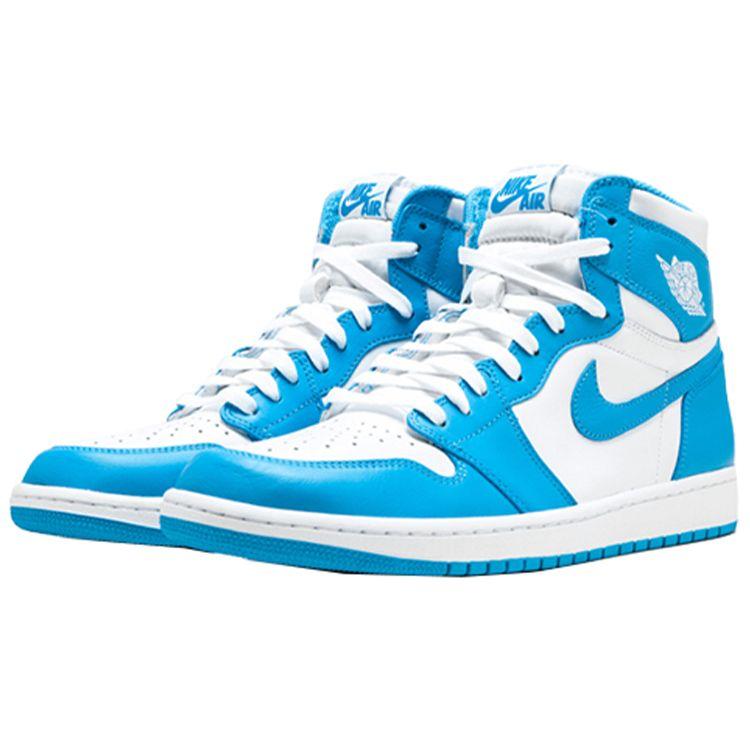 Air Jordan 1 Retro High OG UNC Sneakers da Uomo Bianco Blu Polvere Scuro 555088-117