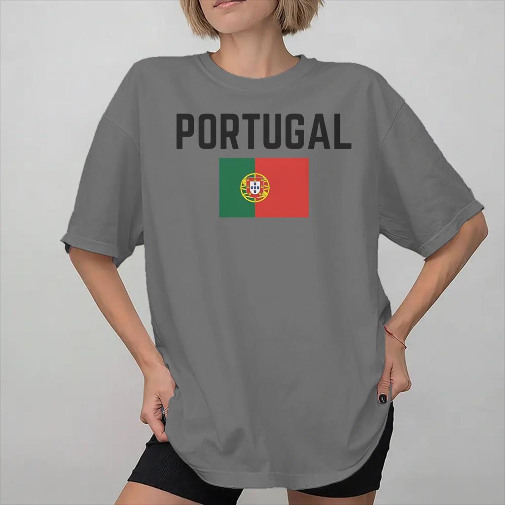 Portugal Flag Soccer Football Printed T Shirt For Unisex Wounisex 100 Cotton Tee Shirt Clothing