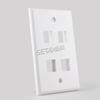 White Dual Port Network Keystone Jack 115 70mm American Panel Module