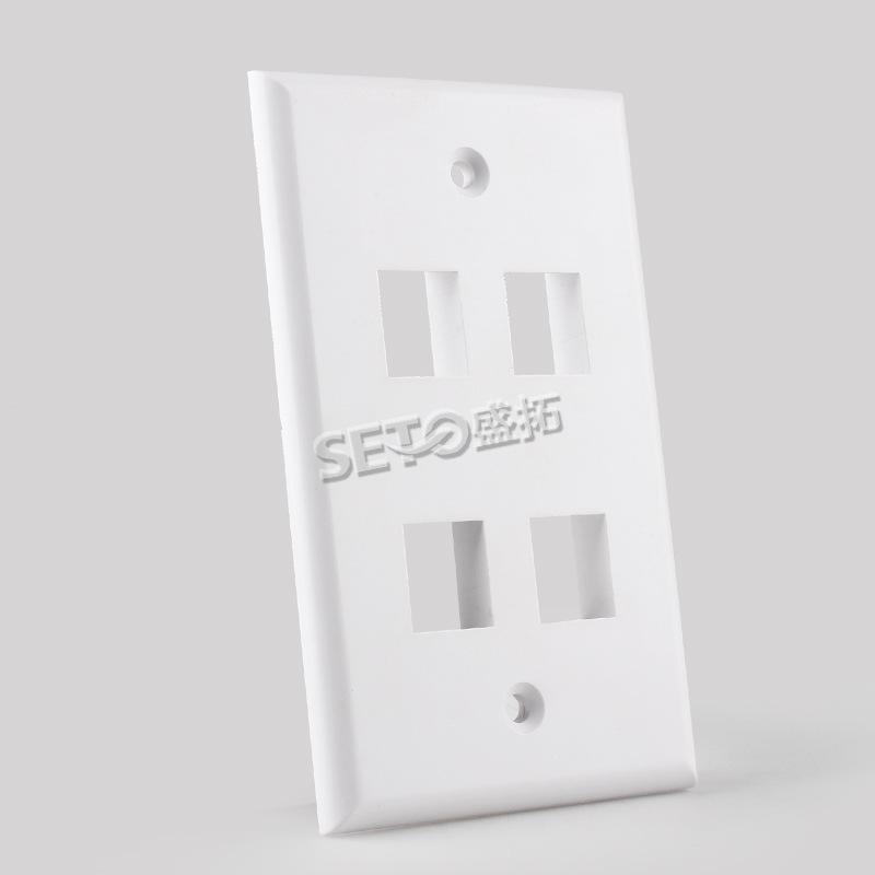 White Dual Port Network Keystone Jack 115 70mm American Panel Module