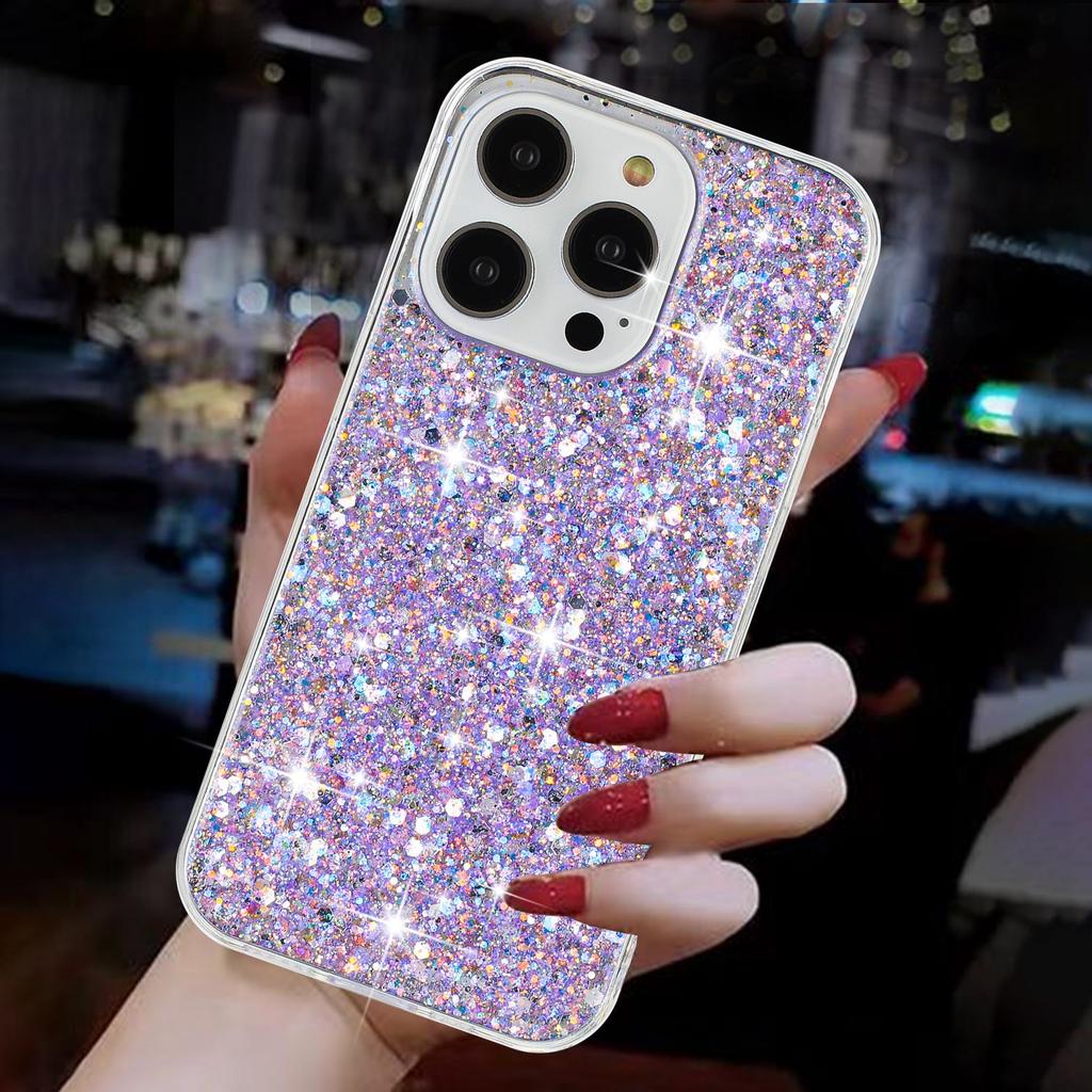 For iPhone 13 Pro 6.1 Inch Case Stylish Epoxy Glittery Anti-drop TPU Phone Cover