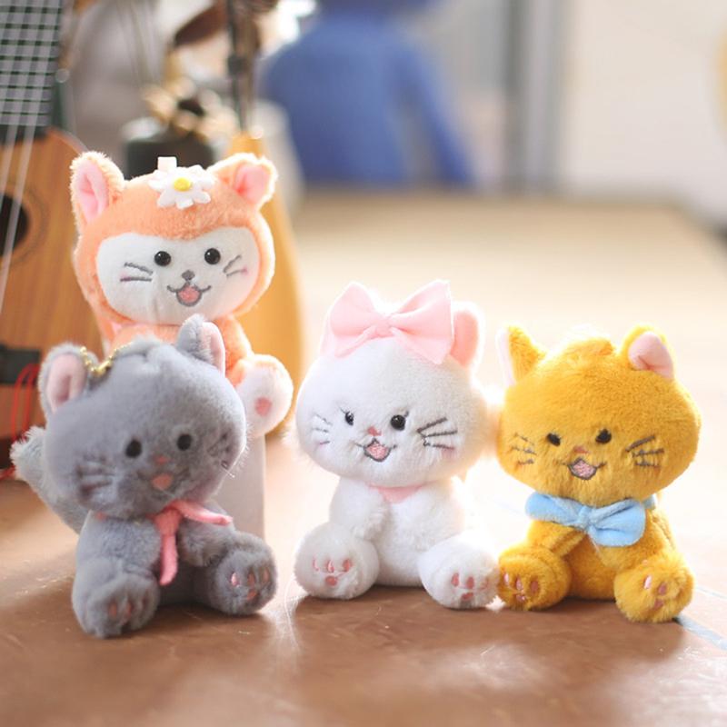 Lovely Cartoon Cat Pendant Keychain for Children Cute Plush Kitten Animal Keyring Llaveros