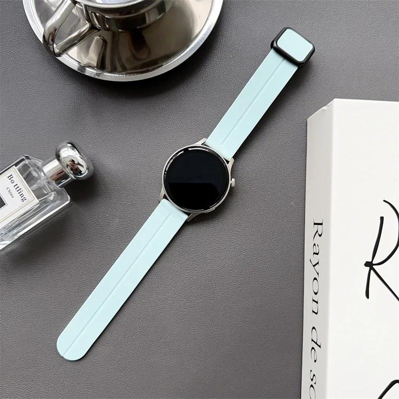 20/22mm Magnetic clasp Silicone Strap For Samsung Galaxy Watch 4 5 6 pro 40mm 44mm 45mm 42/46mm bracelet for Huawei GT3 pro band
