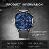 Men's Calendar Watch Men's Fashion Business Watch Stainless Steel Strap Quartz Watch