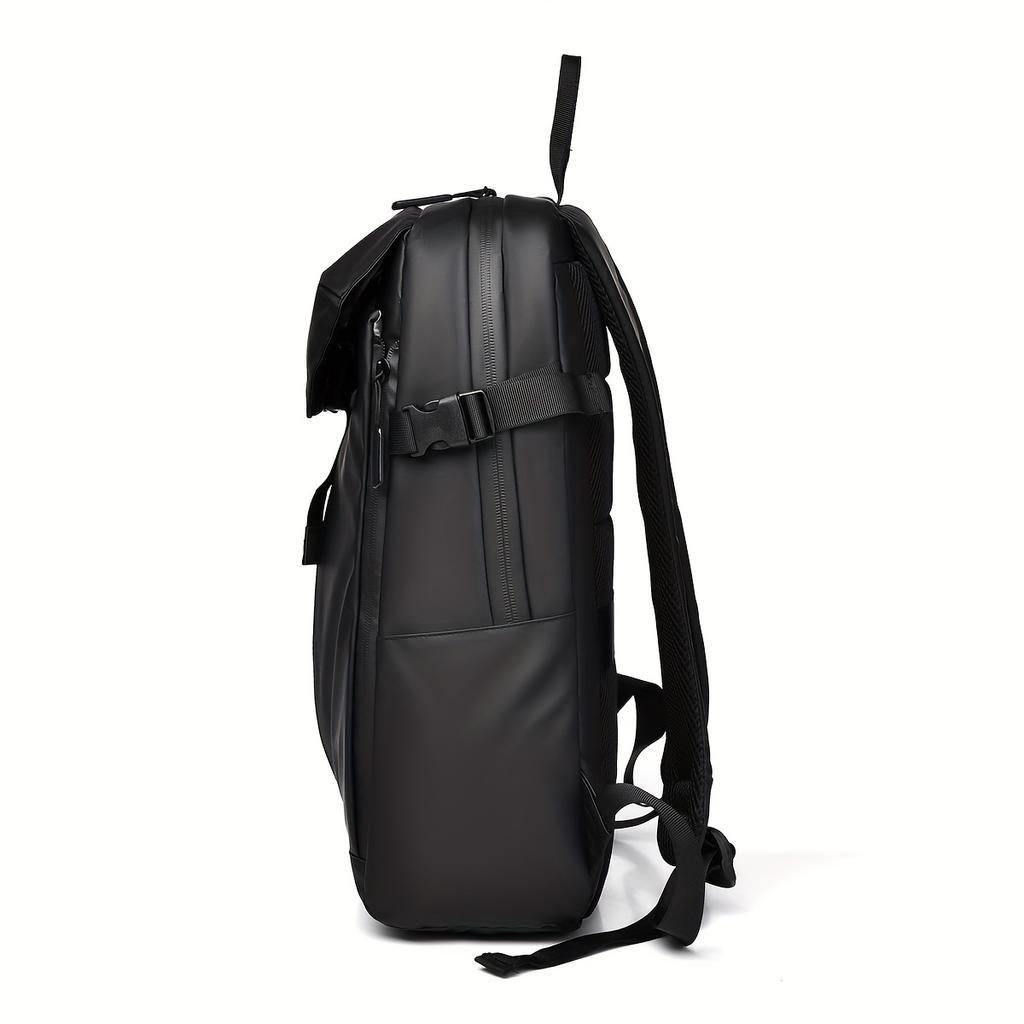 Large Solid Color Oxford Business Backpack - Spacious Commuter Bag with Waterproof Laptop Compartment
