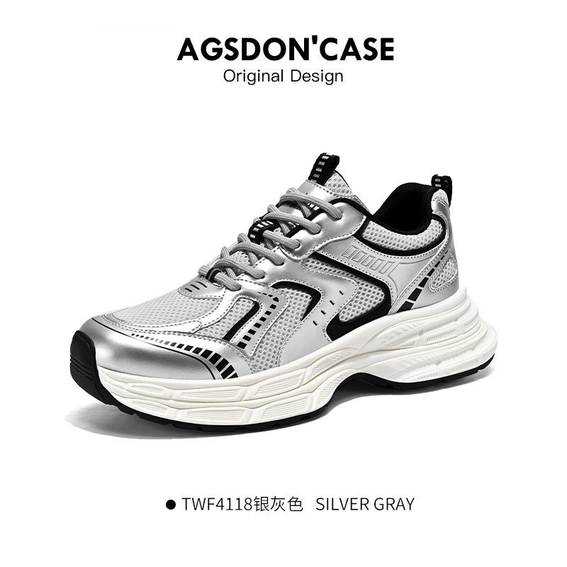 Shoes Men's Popular Silver Dad Shoes Men's 2025 New Mesh Breathable Spring Platform Sports and Leisure Men's Shoes