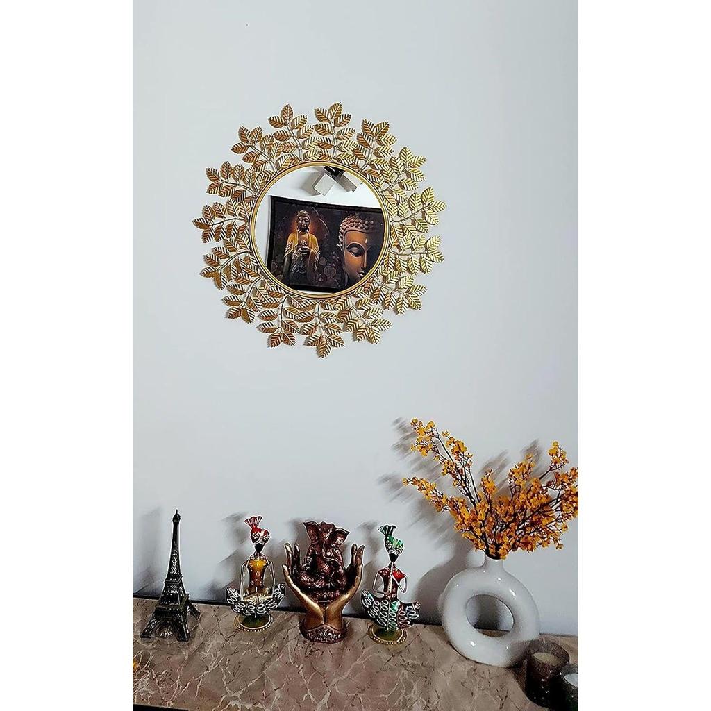 Rostfreier & Wetterfester Wandspiegel - Idealer Spiegel für Wohnzimmer, Badezimmer, Schlafzimmer, Foyer | Eingangsbereich, Waschbeckenbereich - Gold 1 Stück