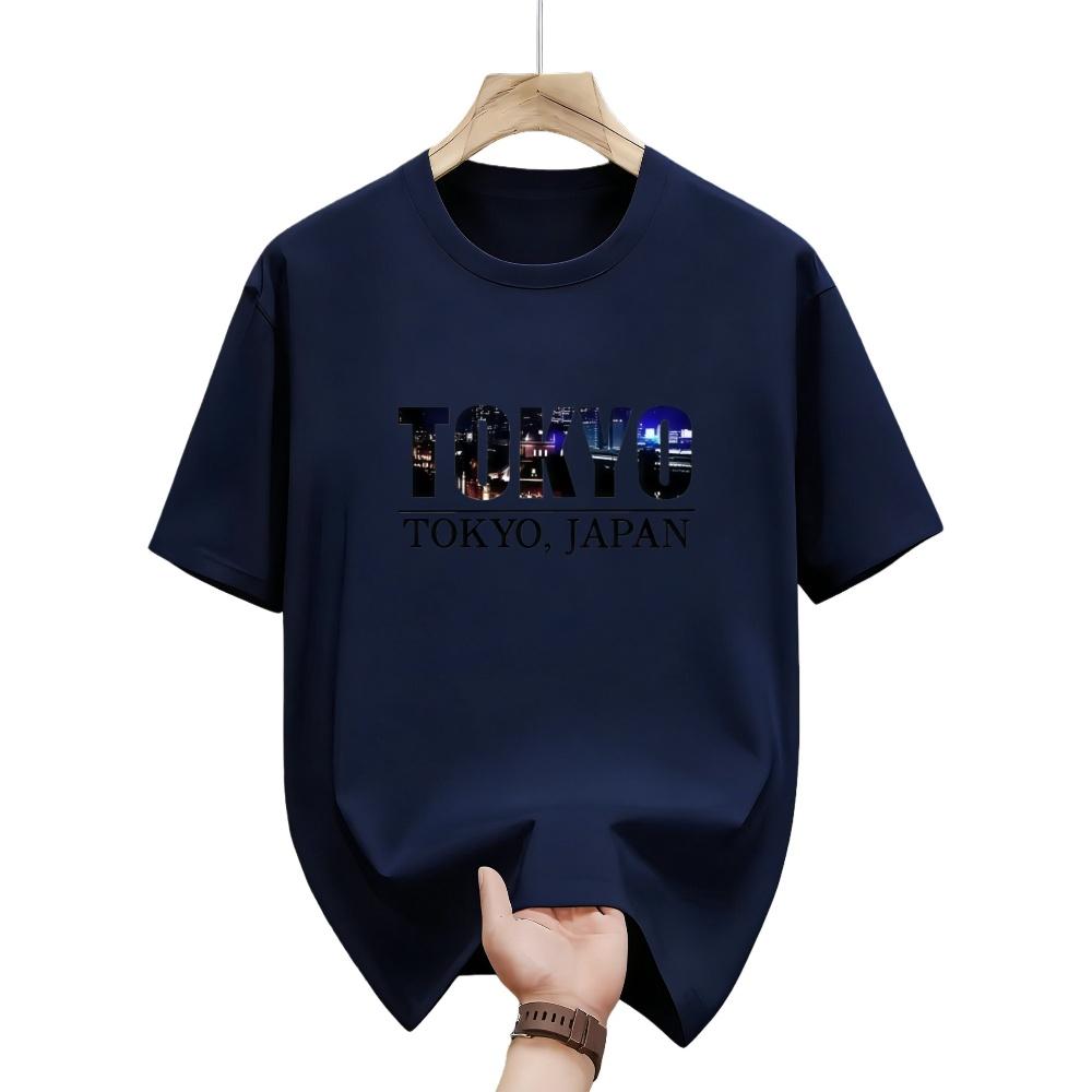 

Tokyo Mens printed Tshirt from Japan Smooth shortsleeved round neck lightweight polyester 4XL