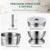 Stainless Steel Mortar And Pestle Set Silver Garlic Grinder Bowl  Spice Preparation