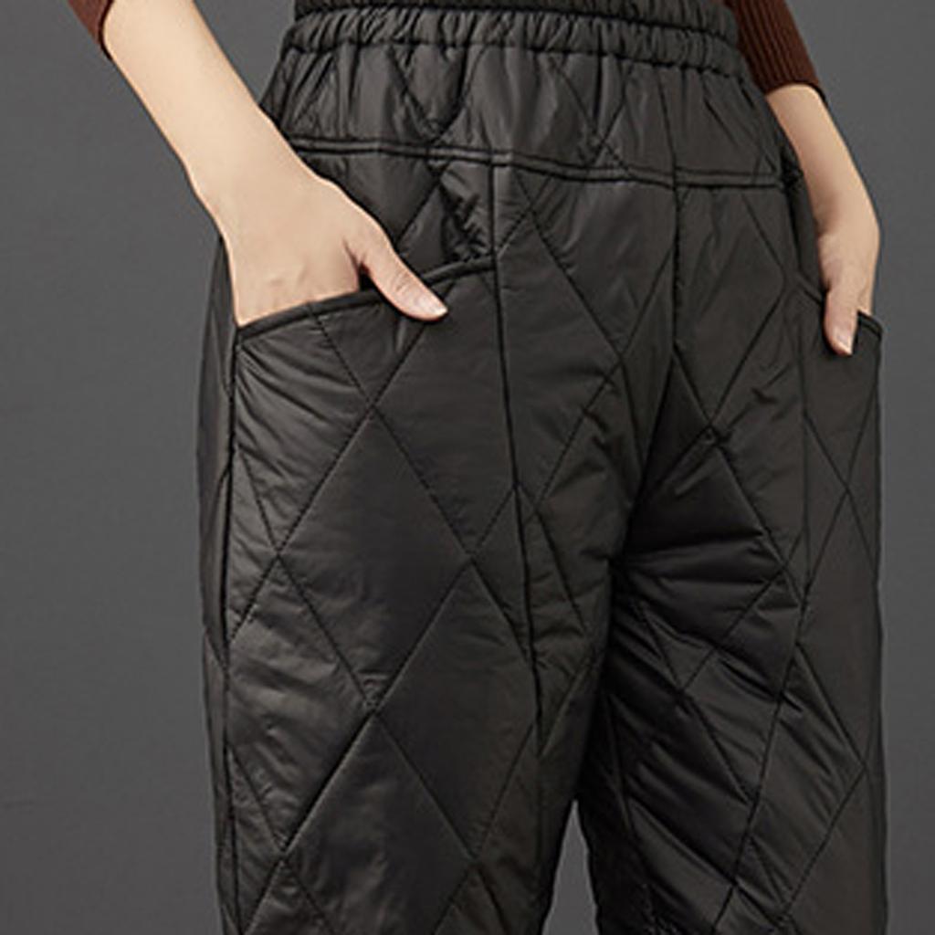 Women's Casual Cotton Trousers For Winter Warmth And Thin Down Straight Pockets