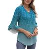 Summer Tops For Women Cute V Neck 3/4 Sleeve Blouses Floral Print Top Casual Shirts
