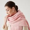 Autumn and winter wool hippocampus hair scarf women's versatile high-end sense thickened warm scarf solid color scarf shawl