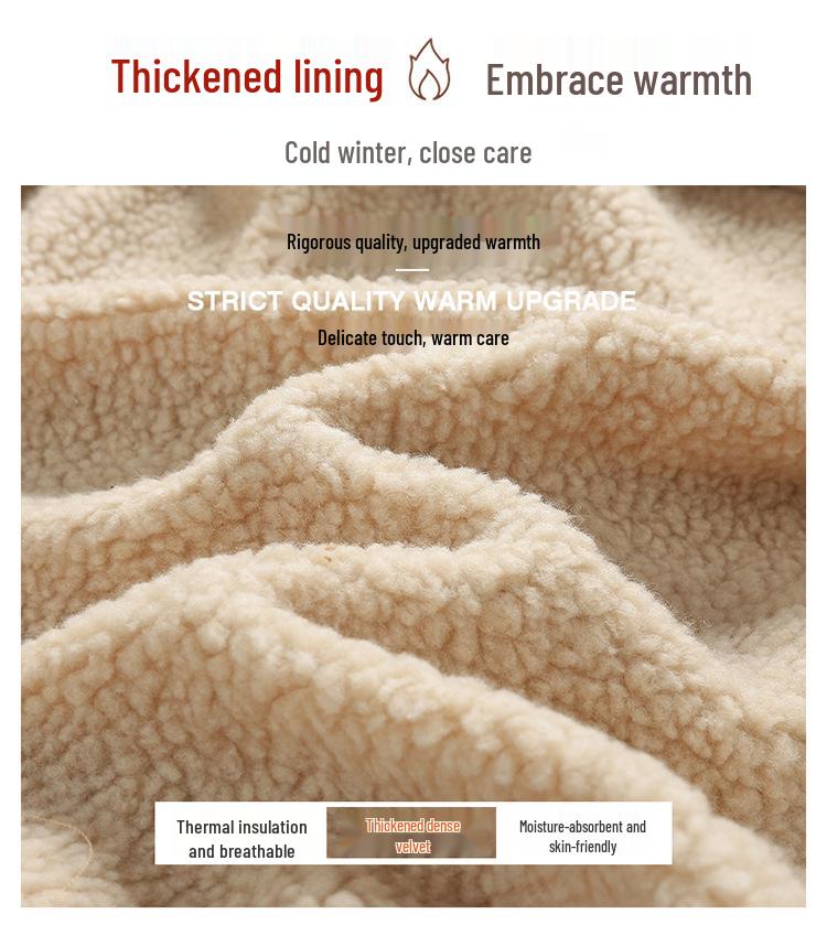 Winter 2025 Men's Lambswool-Lined Corduroy Workwear: Fashionable, Casual, Loose, and Warm Cotton Apparel