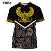 Men's T-shirt Summer Retro Style Fashion Egyptian Pharaoh Print Short Sleeve Tee Shirts Quick Dry Men's Crew Neck Loose Tops