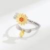 Creative Open Sunflower Ring For Women Personality Stress Relief Daisy Finger Ring Fashion Jewelry