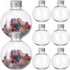 25pcs Christmas Candy Fillable Bottles Clear Plastic Ball Ornament DIY Drift Wishing Bottles Petals Fillable Juice Bottles 150ml