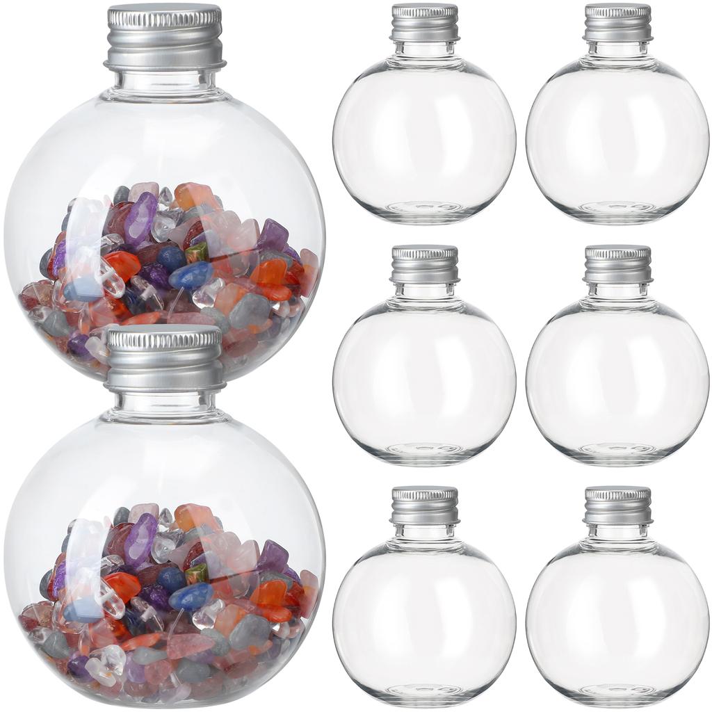 25pcs Christmas Candy Fillable Bottles Clear Plastic Ball Ornament DIY Drift Wishing Bottles Petals Fillable Juice Bottles 150ml