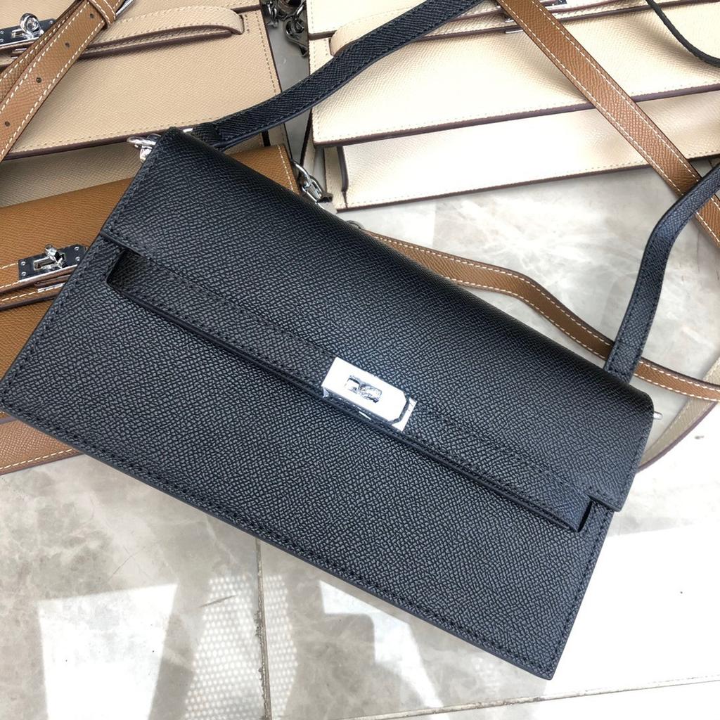 Foreign Trade Cross-border Explosion, Palm Pattern Kelly Bag, Genuine Leather Fashion Versatile Messenger Bag, Textured Cowhide Underarm Shoulder Bag