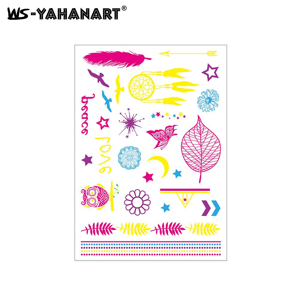Creative Fluorescent Waterproof Full Arm and Face Tattoo Sticker
