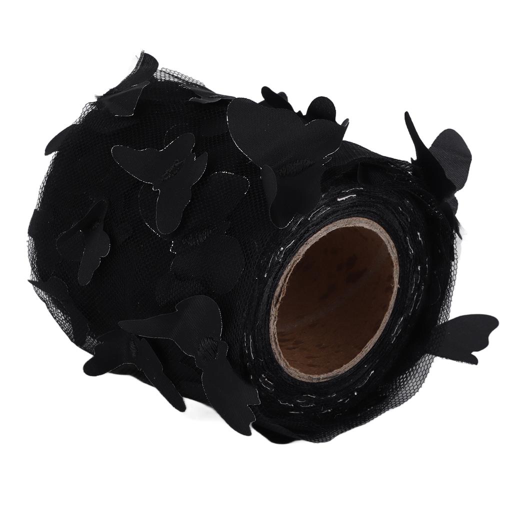 Tulle Roll Sewing Colorful Net Yarn Roll DIY Hair Accessories Material Webbing Tulle RollBlack