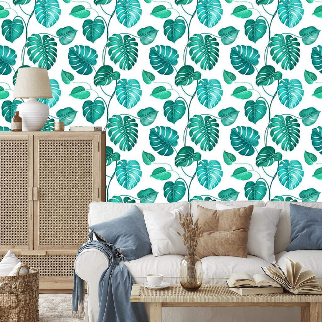 Monstera Leaves Nature Wallpaper for Living Room and Bedroom 50x1000