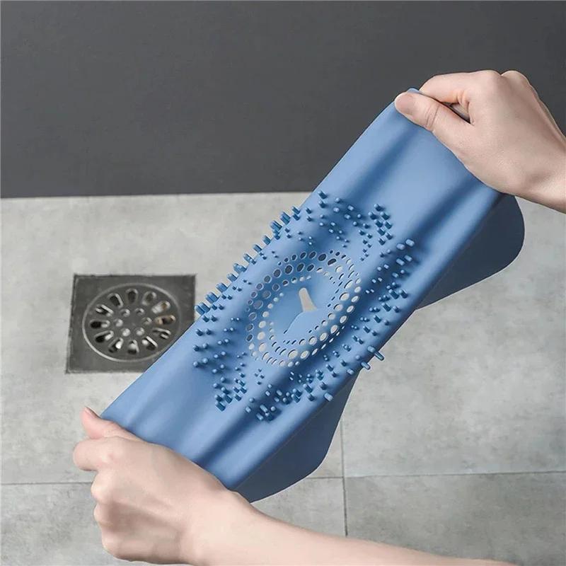 Bathroom Accessories Silicone Deodorant Pad Anti Clogging Hair Catcher Stopper Floor Drain Cover for Bathroom Sink