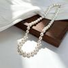 S925 Sterling Silver Imitation Pearl Necklace - Knotted Sweater Chain with Light Luxury and Elegant Style