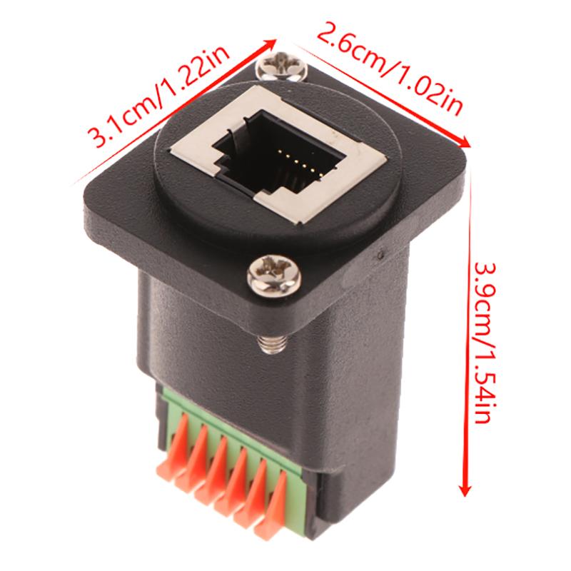 Adattatore RJ12 6P6C a Morsettiera Senza Saldatura Tipo D RJ12 Femmina ad Adattatore Morsettiera a Molla Morsettiera PCM-0488