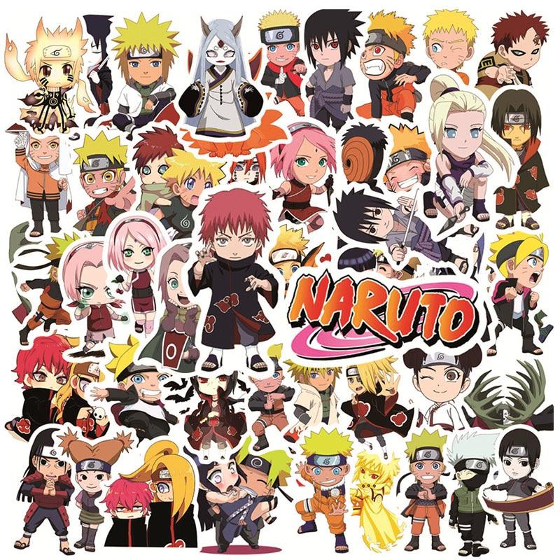 50 Stück NARUTO Anime Aufkleber Lustige Gitarre Laptop Gepäck Skateboard Helm Wasserdichte Kinder Aufkleber Jungen Mädchen DIY Graffiti Spielzeug