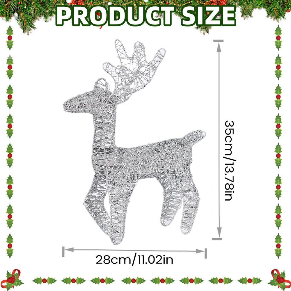 

Christmas Lighted Reindeer Glitter Festive Holiday Decoration Lighted Deer Christmas Decorations For Indoor Outdoor Front Yard серебряный
