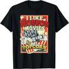 Ich mag Horrorfilme & Popcorn Vintage Grafik T-Shirt