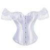 JYL Satin Lace Short sleeved Palace Beauty Bodysuit with Waist Shaping