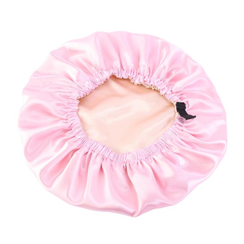 Satin Bonnet Beanie Hat Double Layers Satin Dome Cap for Head Wrap Cover with Neat Stitches Invisible Elastic Band