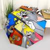 1pc Tom & Jerry Auto Open Close Umbrella, Portable 3-Fold Design, 8-Bone Iron Frame Outdoor Umbrella, Ideal Gift for Fans, Travelers, Daily Use, Perfe