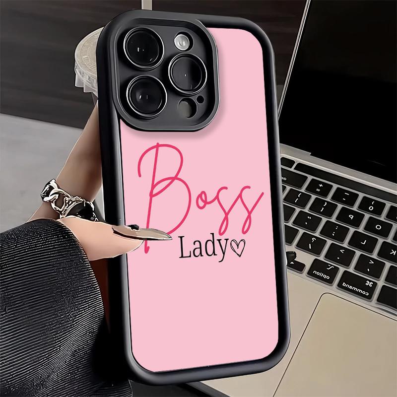 Phone Case for iPhone 17 Air 16E 15 16 Pro Max Girl Boss Lady Pink Cover 14 Plus 13 12 Mini Soft Shell Silicone Fundas