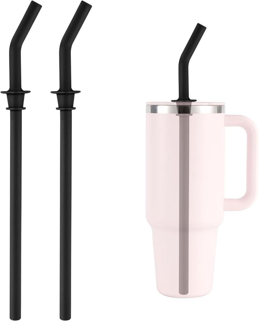 Press Replacement Straws for 40oz Travel Tumbler Silicone Reusable Drinking Straws BPA Free for Water Bottle Accessories Parts