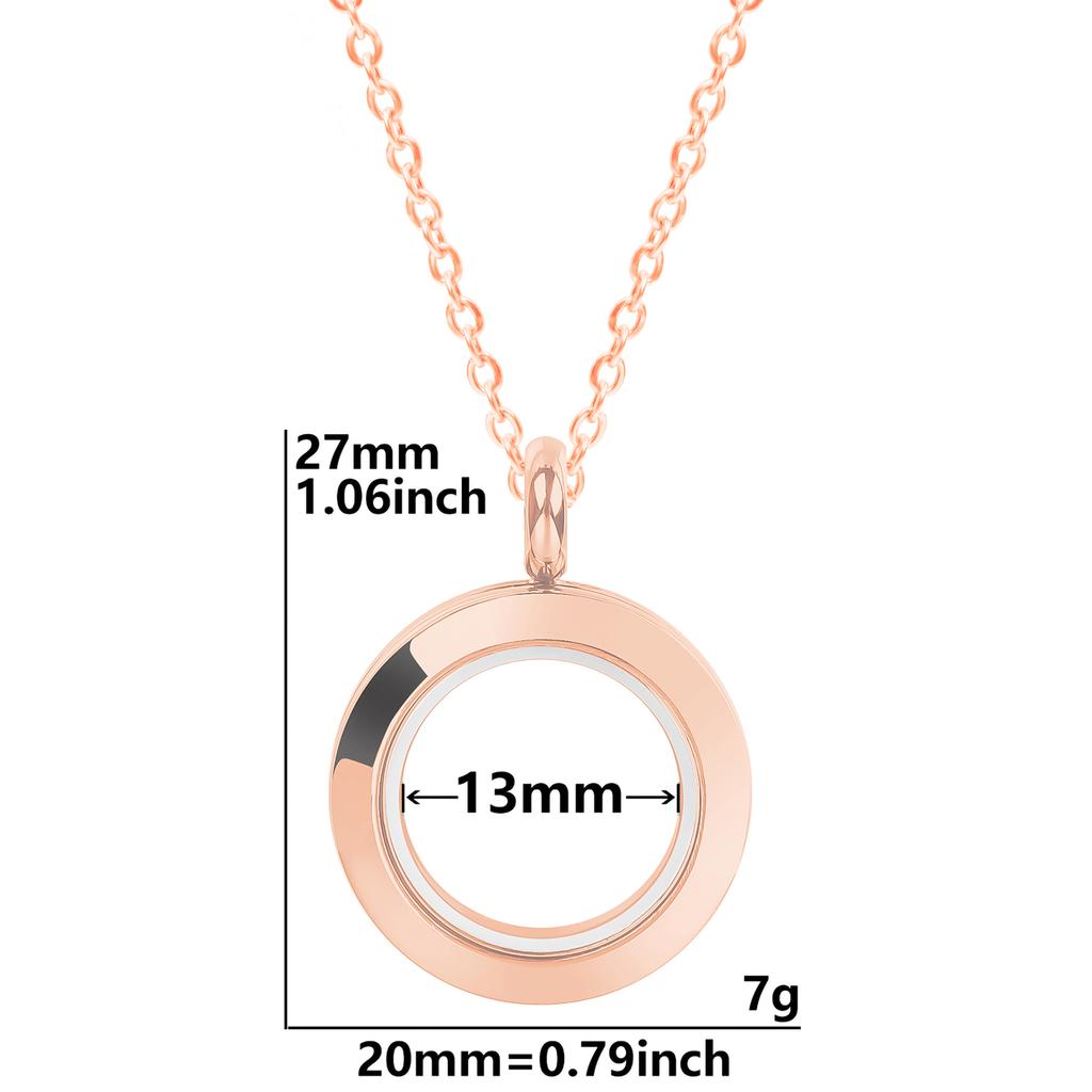 Never Fade Round Stainless Steel Locket Pendant Necklaces For Women Men Accessories Living Lockets Necklace Memory Jewelry Gift