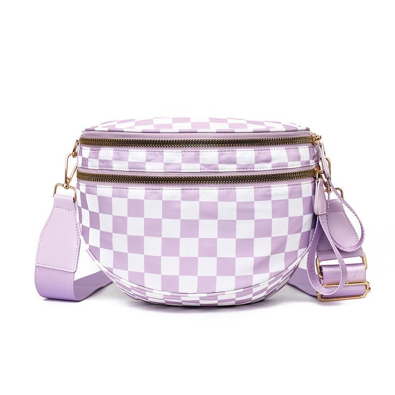 Enkele Schoudertas voor Dames, Casual, Modieus, Veelzijdig, Grote Capaciteit Schelpvormige Tas, Waterdichte Tas, Geruite Crossbody Tas
