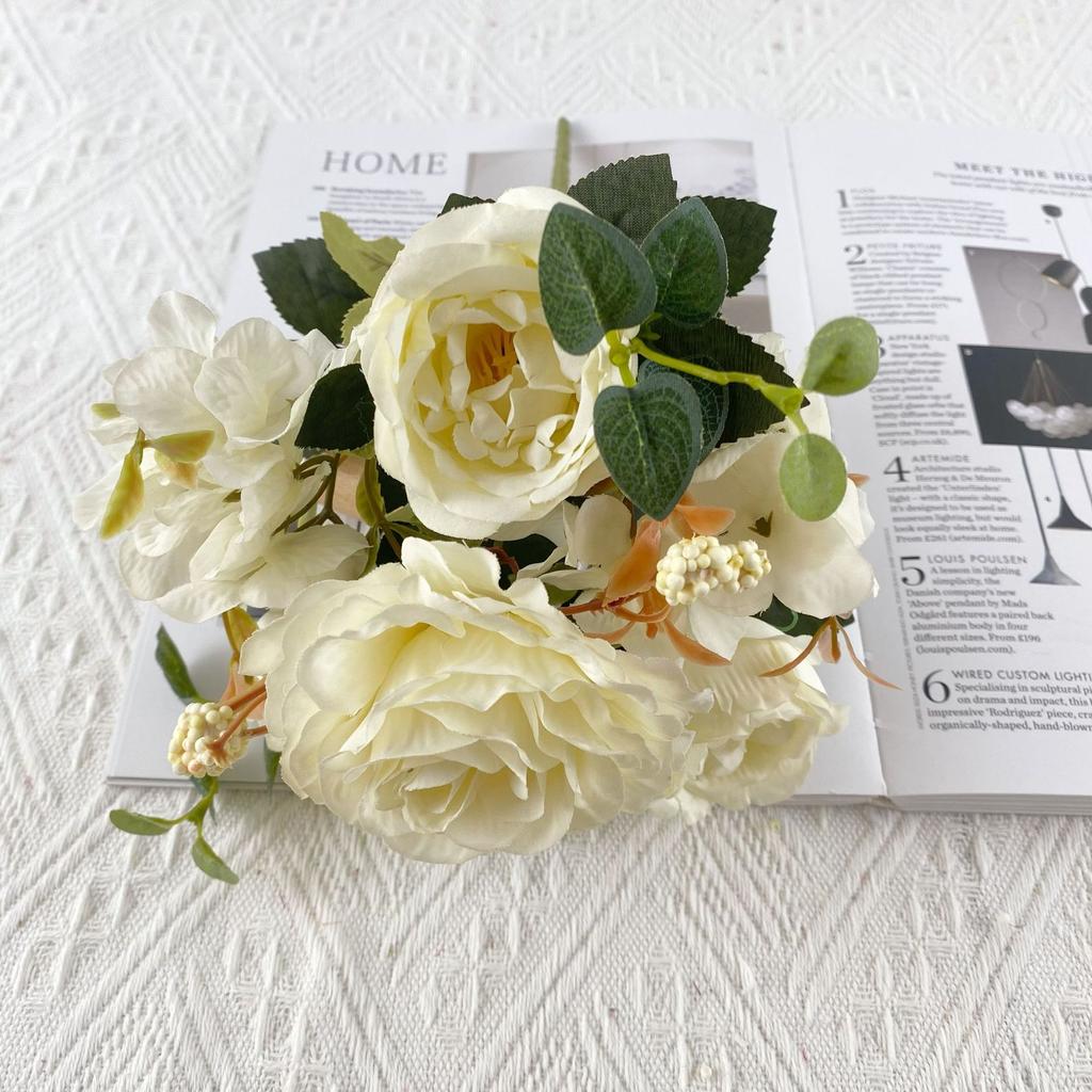 6 Heads European Peony Hydrangea Simulation Flower Home Decoration Wedding Photography Props Decoration