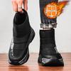 Northeast winter men's snow boots waterproof and non-slip men's shoes warm and piled thickened medium tube large cotton shoes