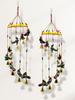 Colored Bell Wind Chime, Door/Wall Hanging Decorative Showpiece/Wall Hanging/Home Décor/Corporate Gift (Pack of 2, Peacock)