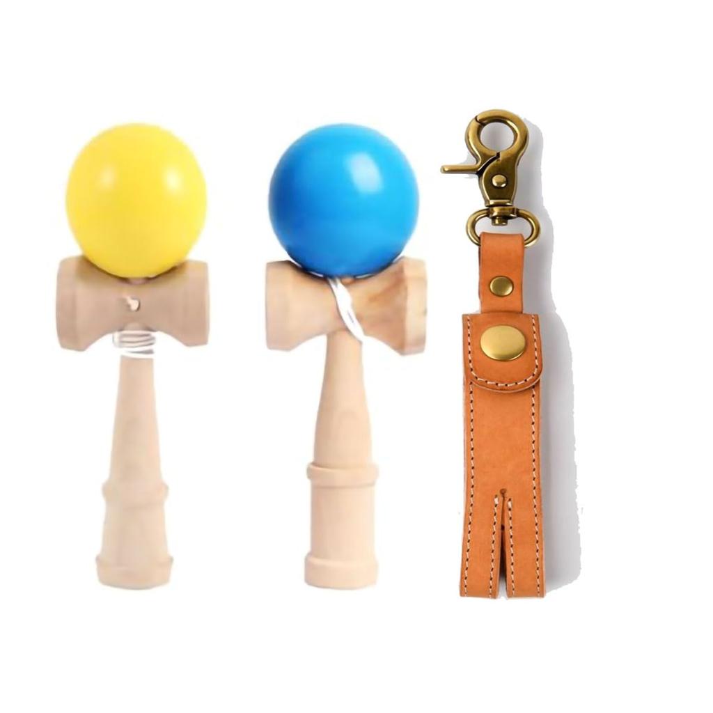 Set of 2 Kendama and Wooden Kendama for Kendama and Includes Kendama and Kendama Toy Protector and (Red Blue) Classes, Practice, Competitions, (Blue