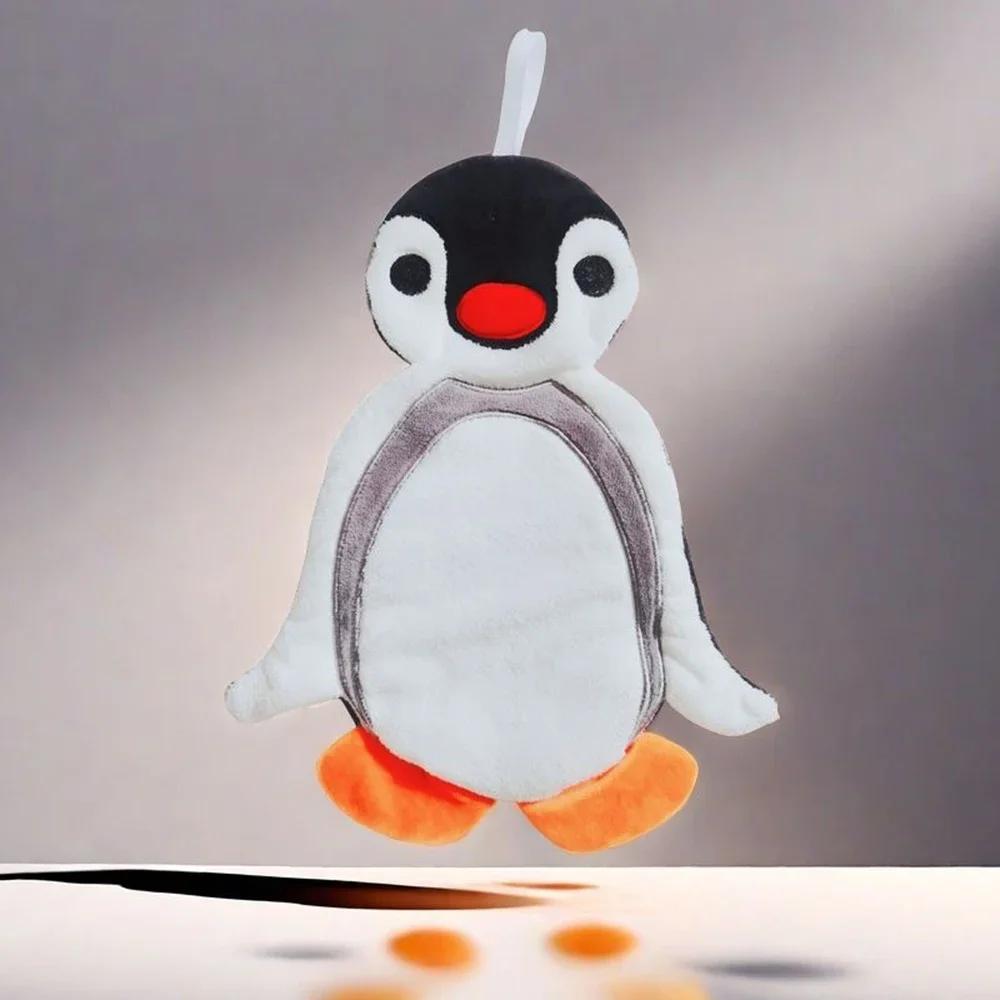 

Полотенце для рук в виде куклы-пингвина из кораллового бархата, корейская версия, симпатичное впитывающее полотенце, утолщенное, безворсовое, настенное полотенце для рук чёрный