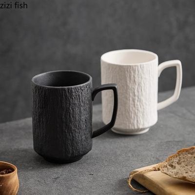 Keramiktasse mit Steinmuster, kreativer Griff, Kaffeetasse, Latte-Tasse, Getränketasse, Nachmittagstee, einfarbig, Milchteetasse, Wassertasse