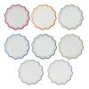 Faux Leather Scalloped Placemat Heat-Resistant Non-slip Heat Insulation Waterproof Dining Table