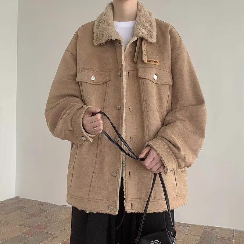 Men's American Retro Lambswool Cotton Jacket - Warm, Trendy High Street Autumn/Winter Thickened Coat