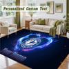Crystal Velvet Square Rug Custom NameCardiff City Pattern Non Slip Home Floor Decor Rug