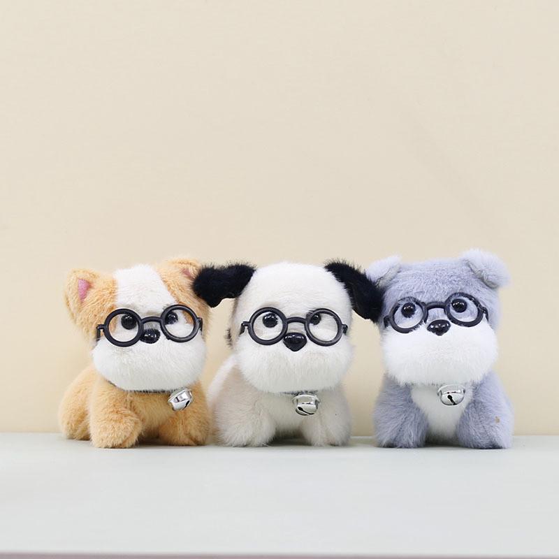 And Playful Stylish Plush Dog Keychain With Glasses Ideal For Personalizing Bags Keys And